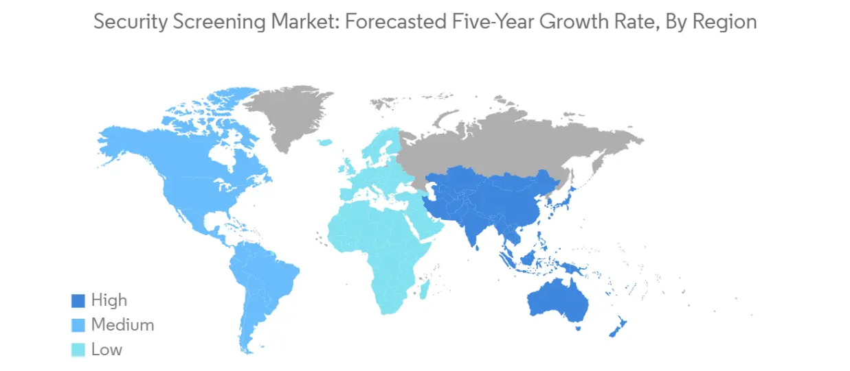 Market Analysis of Security Screening Market: Forecasted Growth Rate by Region